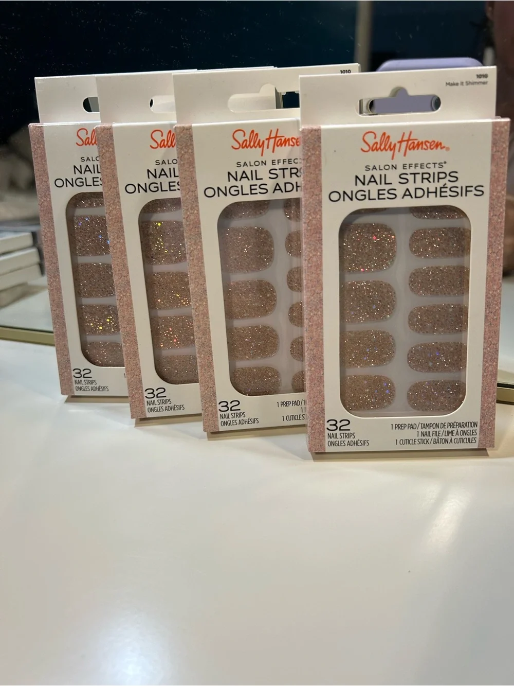 Sally Hansen Glitter Beige Press-On Nail Strips - 32 Pack